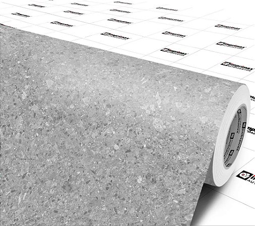 Envelopamento - Piso Terrazzo Cinza Matte - Vinílico (autocolante)
