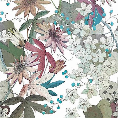 Papel de Parede Capri 1838 - Folhas e Flores - 190613102 - Vinílico