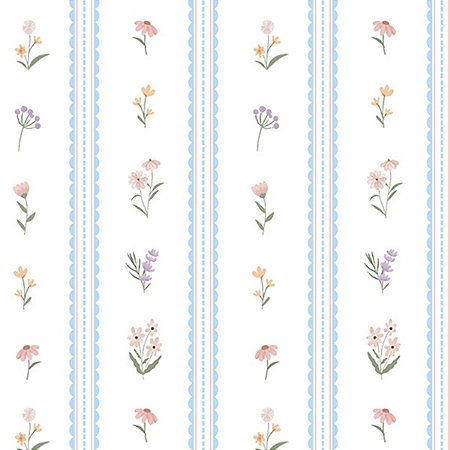 Papel de Parede Xadrezia - Folhas e Flores - XP095 - Vinílico