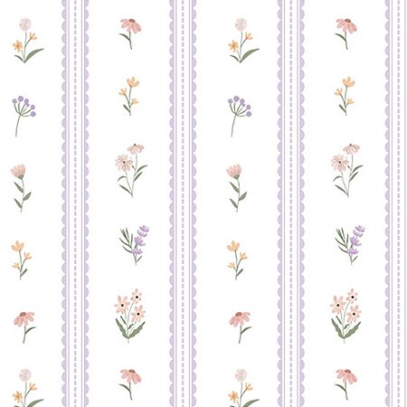 Papel de Parede Xadrezia - Folhas e Flores - XP097 - Vinílico