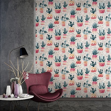 Papel de Parede Leyla - Folhas e Flores  - 81652 - Vinílico