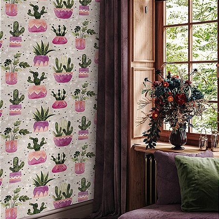 Papel de Parede Leyla - Folhas e Flores  - 81653 - Vinílico