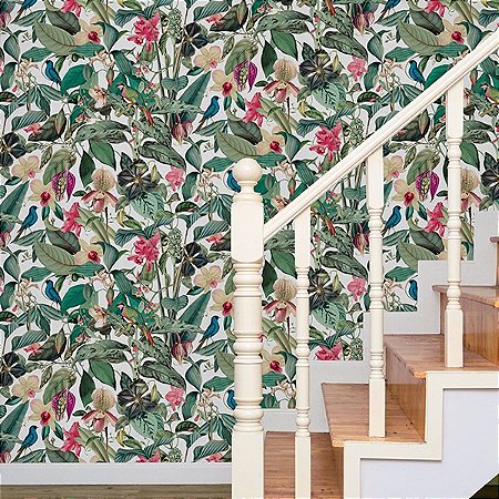 Papel de Parede Leyla - Folhas e Flores  - 81686 - Vinílico