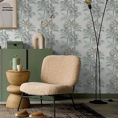 Papel de Parede Leyla - Folhas e Flores  - 82457 - Vinílico