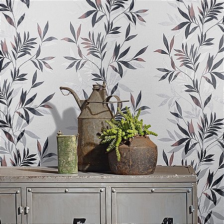 Papel de Parede Leyla - Folhas e Flores  - 82458 - Vinílico