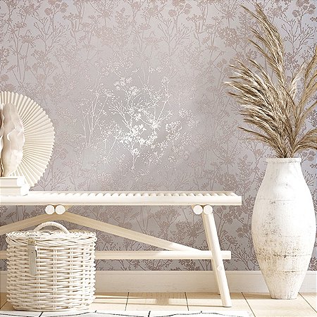 Papel de Parede Leyla - Folhas e Flores  - 82463 - Vinílico