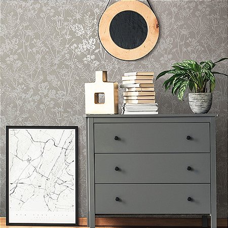 Papel de Parede Leyla - Folhas e Flores  - 82464 - Vinílico