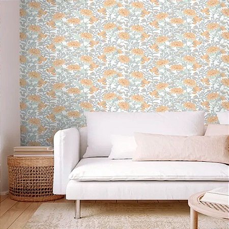 Papel de Parede Le Jardin - Folhas e Flores - M88202 - Non-Woven (TNT)