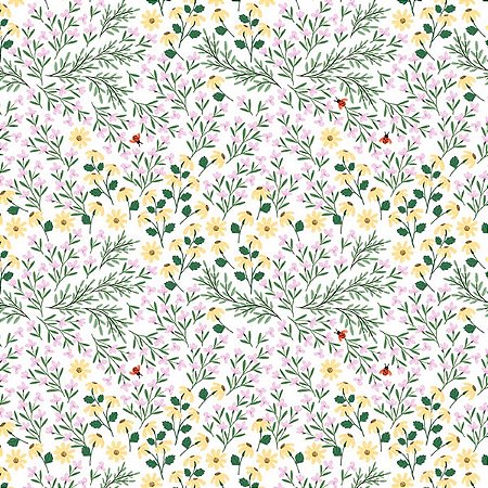 Papel de Parede Passeio no Campo - Folhas e Flores - 602582 - Vinílico