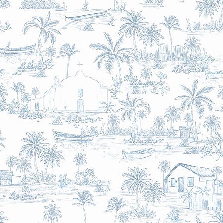 Papel de Parede Brisa do Mar - Toile de Jouy - BDM-01 - Vinílico