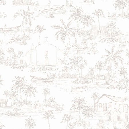 Papel de Parede Brisa do Mar - Toile de Jouy - BDM-04 - Vinílico