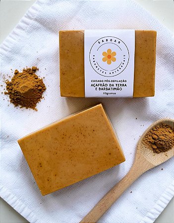 Sabonete de Açafrão da Terra e Barbatimão 110g – Cuidado pós-depilação