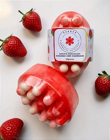 Sabonete massageador - Morango com Champagne 130g