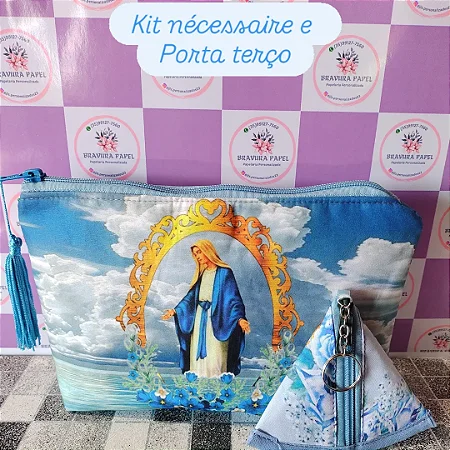 Nécessaire com estampa religiosa