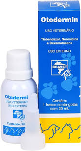 Otodermin 20ml Remédio Otite Dor De Ouvido Cães Gatos Bravet