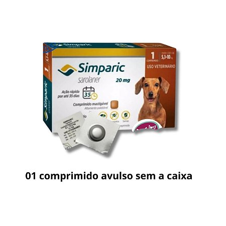 Simparic Antipulgas e Carrapatos Zoets 5 A 10Kg 01 Comp