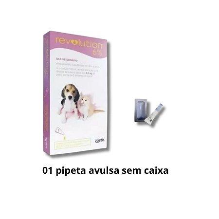 Antipulgas Revolution 6% para Cães e Gatos até 2,5kg - 1 Pipeta