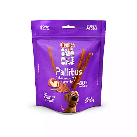 Quatree Snacks Pallitus Sabor Cordeiro E Batata Doce 500g