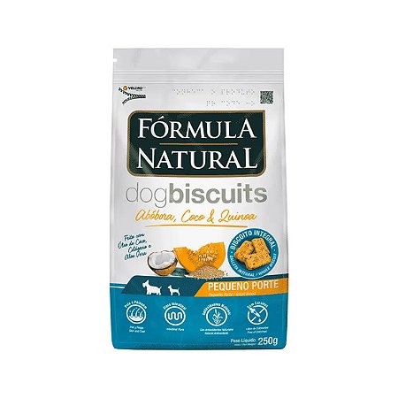 Petisco Fórmula Natural Dog Biscuits Abóbora Cães Adultos Pequeno Porte 250 g