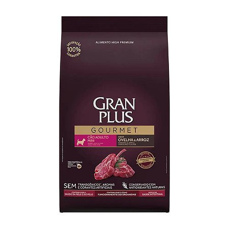 Ração GranPlus Gourmet Cao Adulto Mini Ovelha/arroz 3kg .