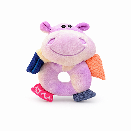 Brinquedo Pelucia Hipopotamo para Cães c/ Apito 15cm