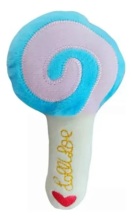 Brinquedo Mordedor Pelúcia Pet Pirulito Cães c/ Apito 12cm