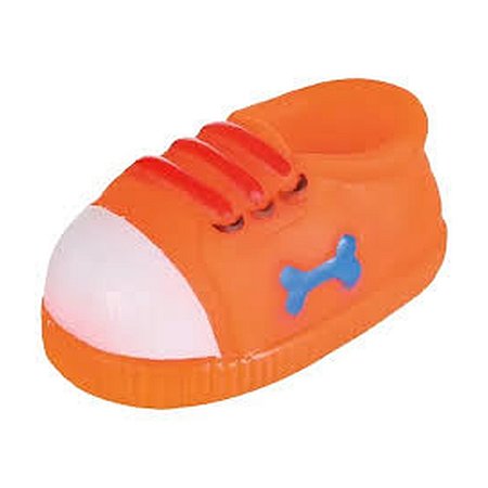 Brinquedo Pet Mordedor Vinil Tenis Color Cães c/Apito 10cm