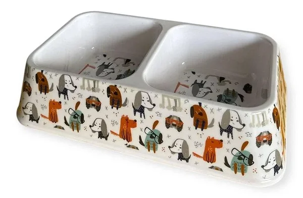 Comedouro Melanina Duplo Retangular 875ml