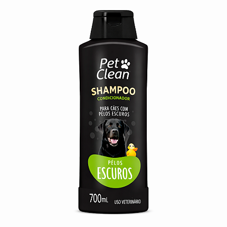 Shampoo Condicionador Cães 700ml Pet Clean Pelos Escuros