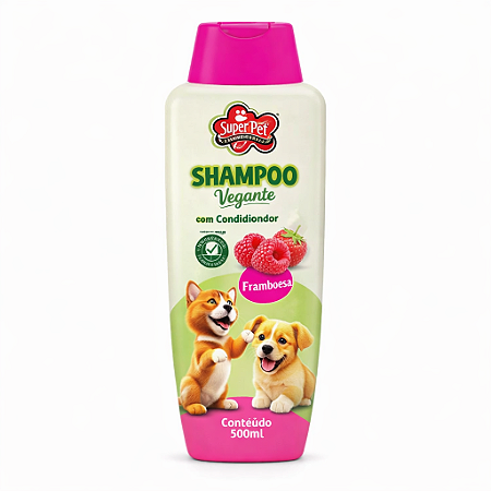 Shampoo Cães 5 Em 1 Vegano 500ml Fragrância Framboesa