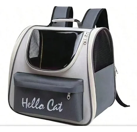 Mochila Pet Hello Cat cinza Es