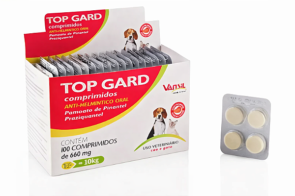 Top Gard Plus 600mg AtÉ 10kg - 01 Cartela 4 Comprimidos