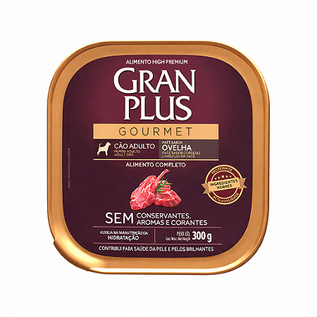 Ração Úmida Granplus Gourmet Cães Adultos Sabor Ovelha 300g