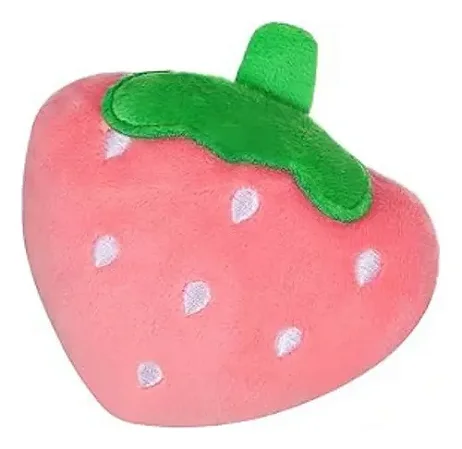 Brinquedo Pelucia Morango para Cães c/ apito 10cm