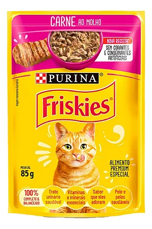 Ração Úmida Friskies Gatos Adultos Carne Ao Molho 85g