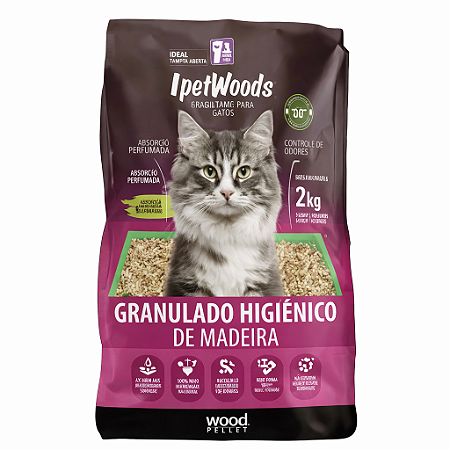 Granulado Higiênico De Madeira 2kg Ipet