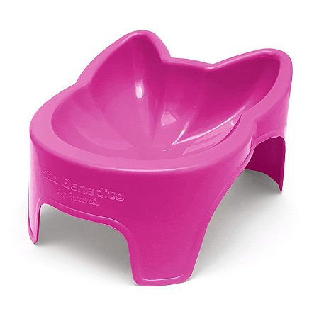 Comedouro Gato Ergonomico Rosa 100ml
