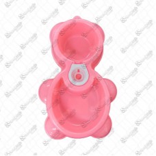 Comedouro Duplo Ursinho Rosa