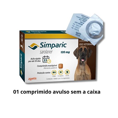 Simparic Antipulgas e Carrapatos Zoets 40 A 60Kg - 01 Comp.