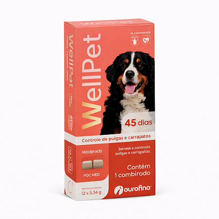 Antipulgas Carrapatos Ourofino Wellpet Cães 40,1 A 56kg
