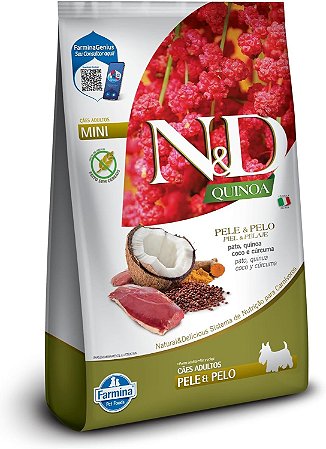 Ração N&D Canine Quinoa Adulto Mini Pele Pelo Pato 2,5kg