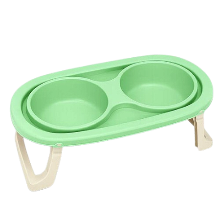 Comedouro Duplo Suspenso Verde