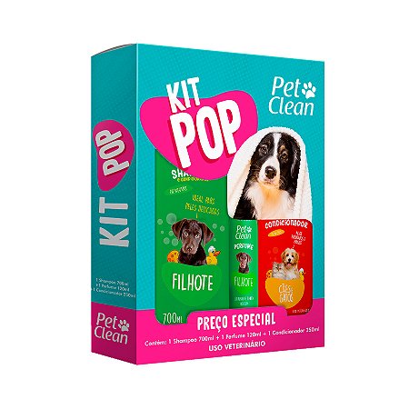 Kit Banho Pop Shamp+perf+cond Pet Clean