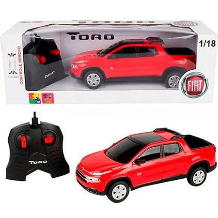 Carrinho Controle Remoto Fiat Toro Recarregável 1:18 Várias Cores