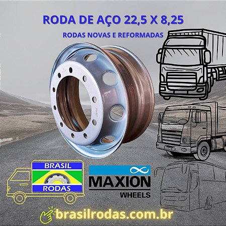 Rodas de aço ou ferro novas para caminhões e ônibus aro 22,5 x 8,25 Pneu 295