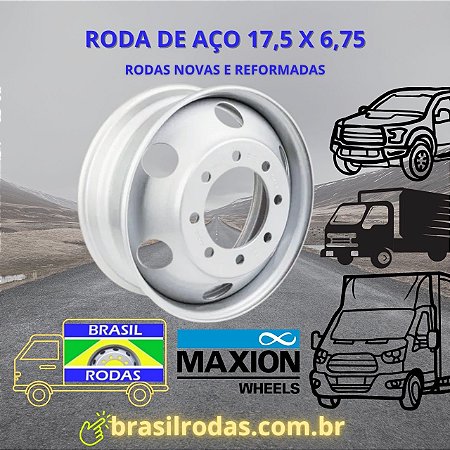 Rodas de aço ou ferro 8 furos novas para F-4000 - VUC - Micro ônibus aro 17,5 x 6,75 Pneu 295