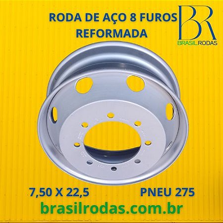 Reforma e Conserto de Rodas de aço ou ferro  8 furos para Caminhões aro 22,5 x 7,50 Pneu 275