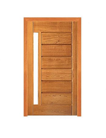 Porta Pivotante Horizontal com Visor - Madeira Maciça - Angelim