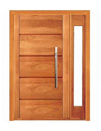 Porta Pivotante Mil com Visor Lateral - Madeira Maciça - Angelim