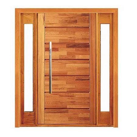 Porta Pivotante Pontal com Visor Lateral Duplo - Madeira Maciça - Angelim
